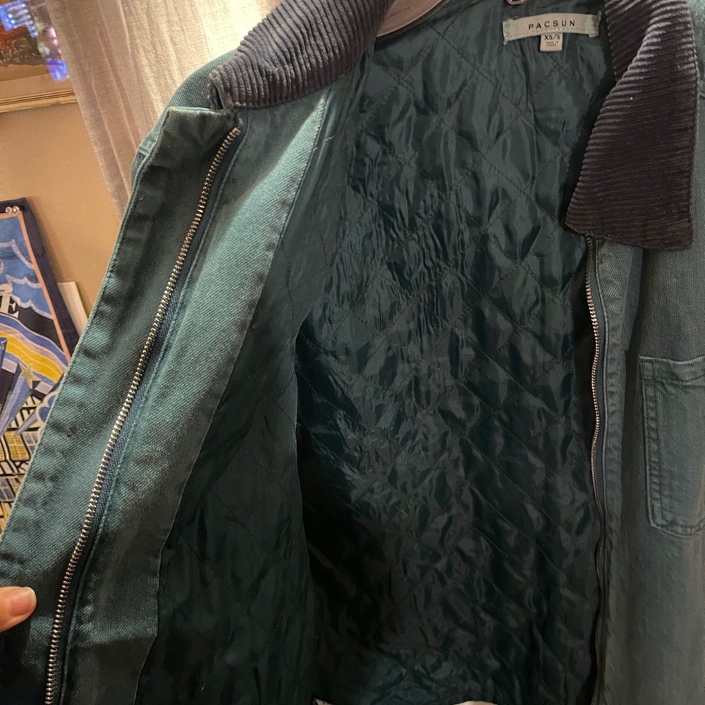 Chore coat -‎ teal w corduroy collar - Picture 3 of 6